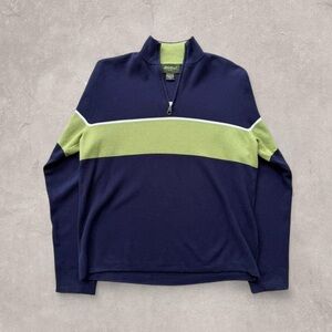 Eddie Bauer Heavyweight Cotton Knit Pull Over Quarter Zip Sweater